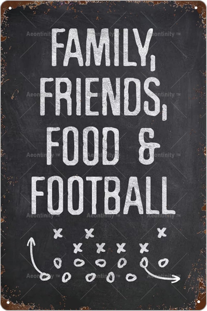 Aeontinity Football Sports Vintage Metal Tin Sign Bar Cafe Garage Cave Home Room Wall Bathroom Farmhouse Garden Porch Patio Decor, 12 x 8 Inch - Image 1